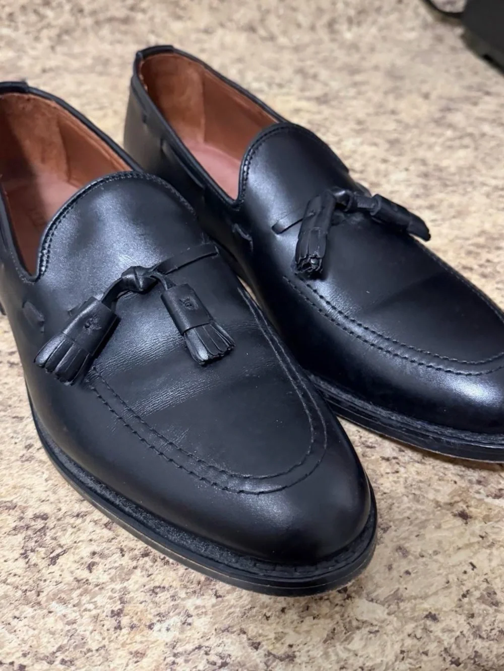 Allen Edmonds Grayson Dress Shoe Mens 9.5 D Black Leather Tassel Loafer 8217